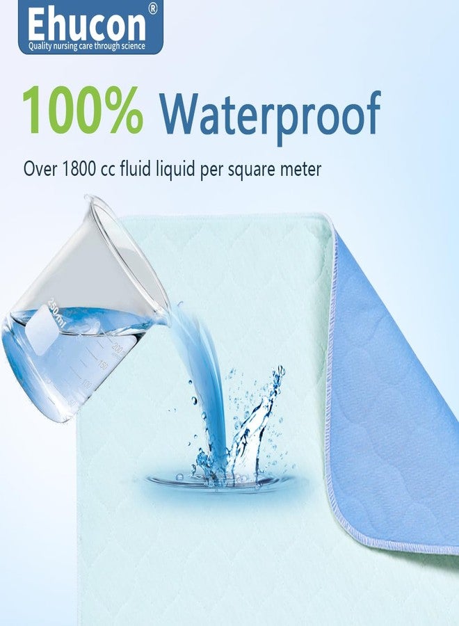 Ehucon Washable Underpads - 19.7" x 23.6"(Pack of 2 pcs)- 4-Layer Soft High Absorbency, Waterproof and Reusable Bed Pads for Incontinence - Image 3